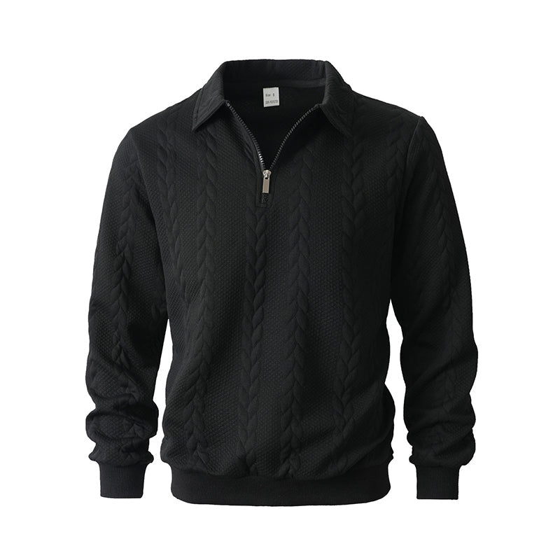 🎉 Neujahrsgeschenk – 50% RABATT!👕Klassischer Zopfmuster-Herrenpullover mit Halbreißverschluss: Reverskragen & Weiches Material – Zeitlos lässig für jeden Anlass!