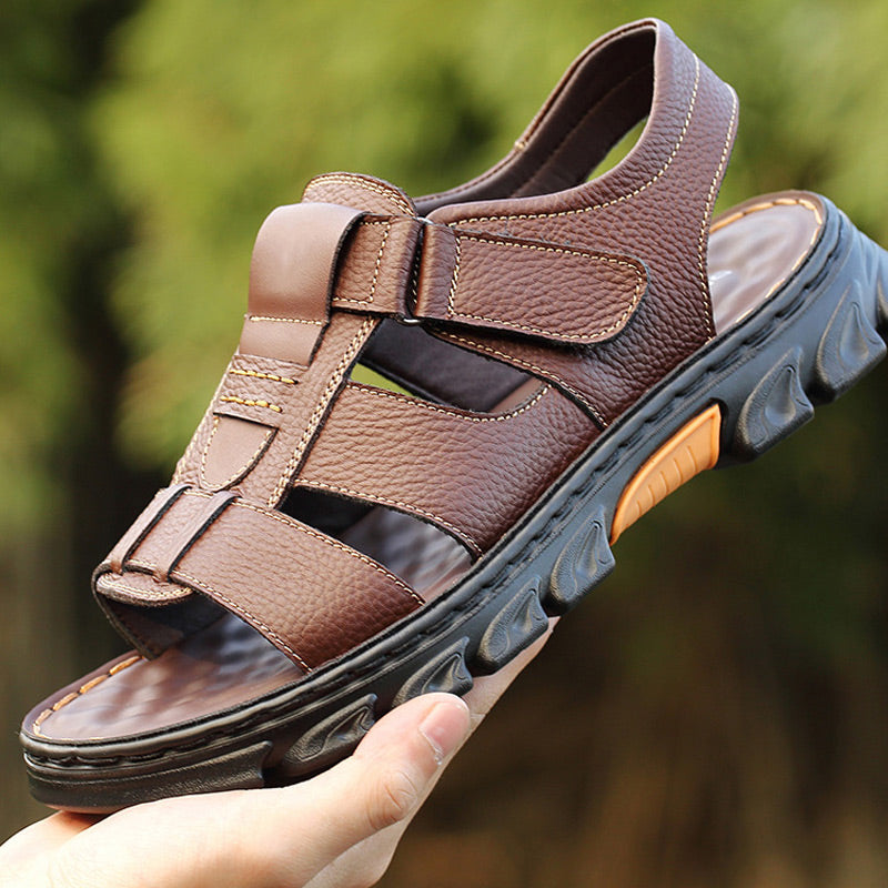 Atmungsaktive Sommer-Ledersandalen für Herren
