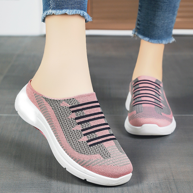 🌞Frühlingserwachen: 50% Rabatt!🔥Damen Rückenoffene Slip-On Sneaker – Atmungsaktives Mesh, Rutschfeste Sohle & Ergonomische Fußstütze, Bequem für Alltag