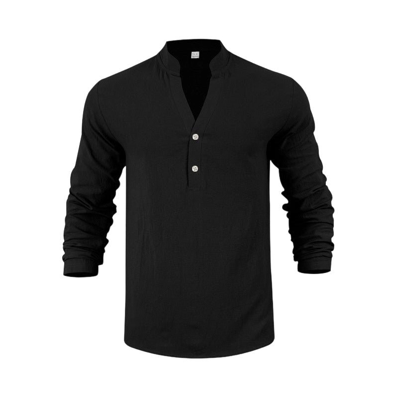🌞Frühlingserwachen: 50% Rabatt!🔥Herren Henley aus Leinen-Mix – Atmungsaktiv, Bügelfrei & Zeitlos Elegant