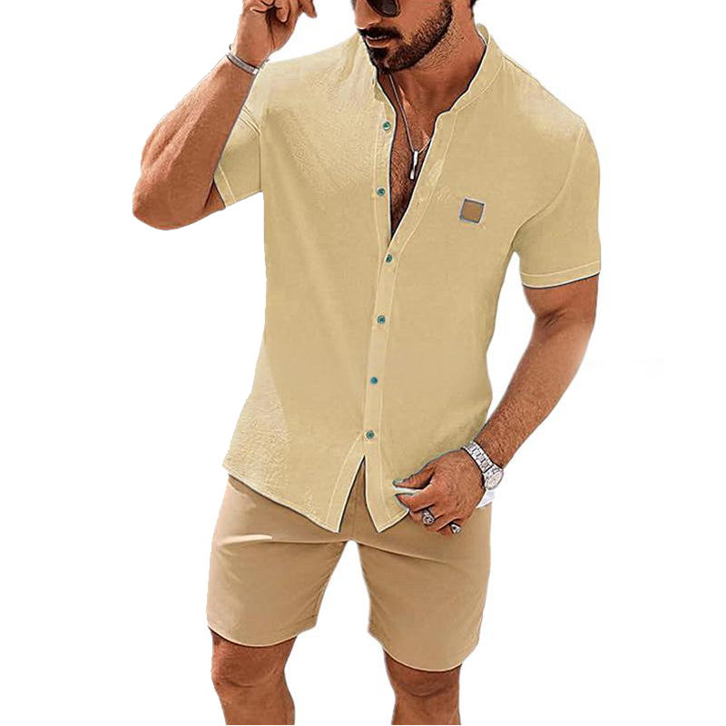 🌞Frühlingserwachen: 50% Rabatt!🔥Modernes Stehkragen-Hemd: Atmungsaktives Herren Kurzarmhemd im Relaxed Fit